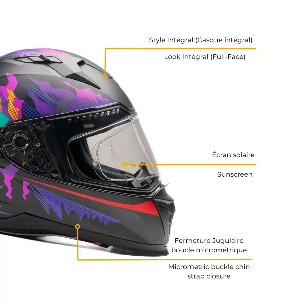 Casque intégral EROS PSYCHO Black | ECE 22.06 4/7
