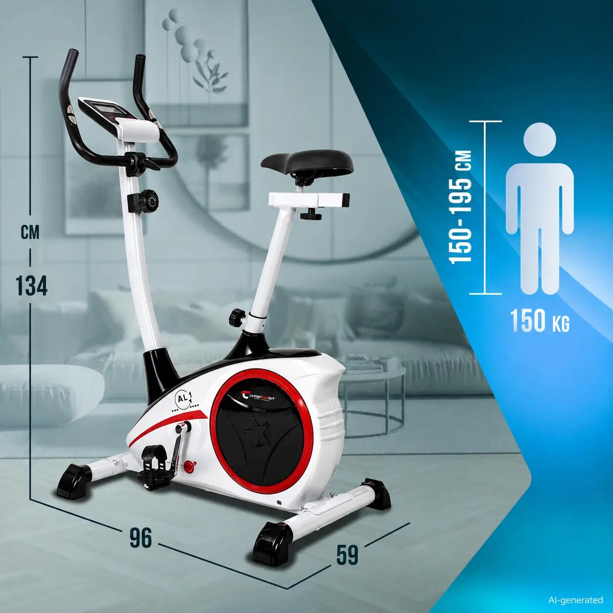 Vélo d'appartement - 150kg - 8 niveaux - 9kg frein magnétique - AL 1 4/7