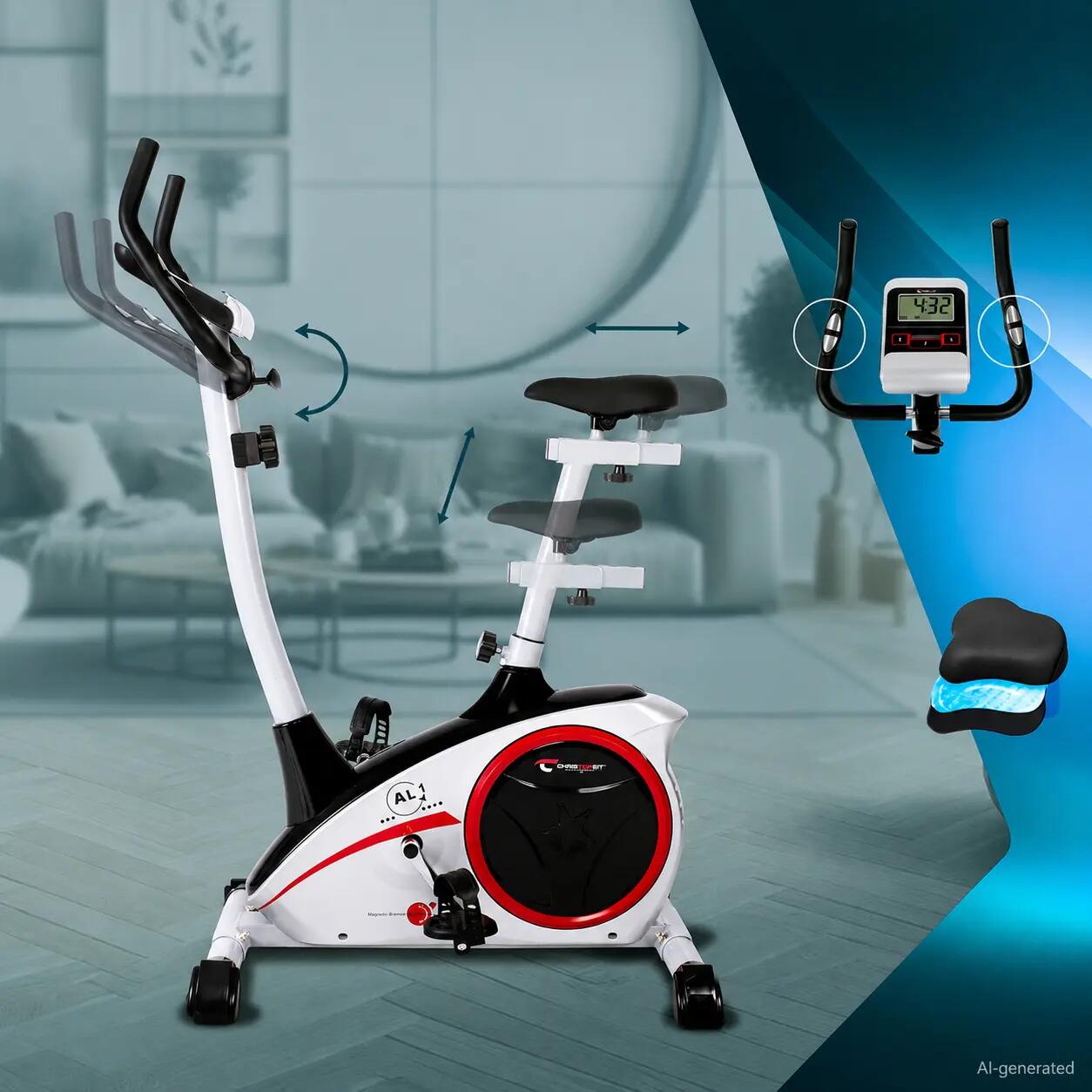 Vélo d'appartement - 150kg - 8 niveaux - 9kg frein magnétique - AL 1 3/7