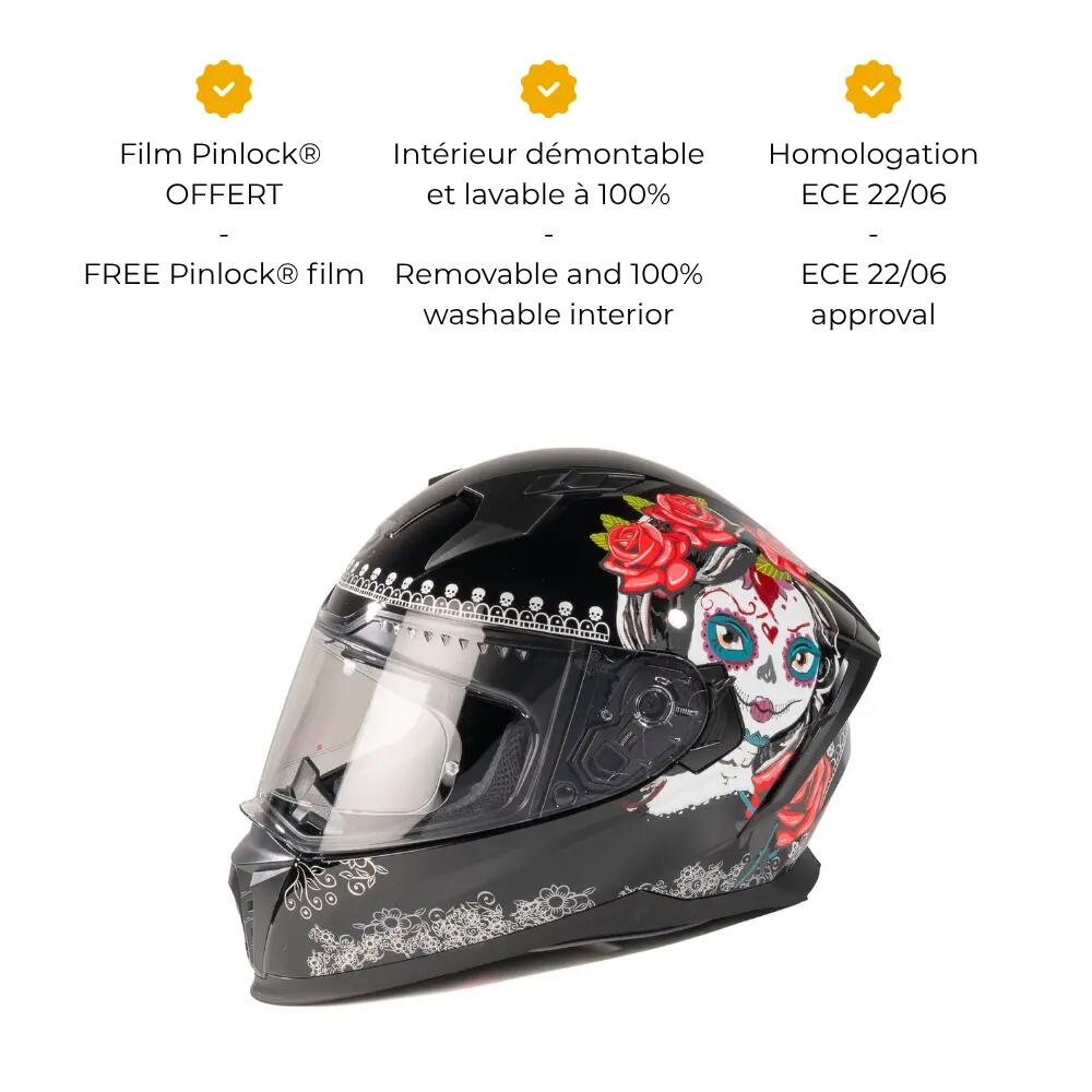 Casque intégral EROS SANTITA Black | ECE 22.06 5/7