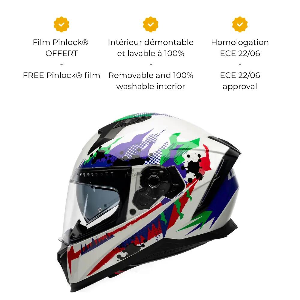 Casque intégral EROS JOKR White Shiny | ECE 22.06 5/6
