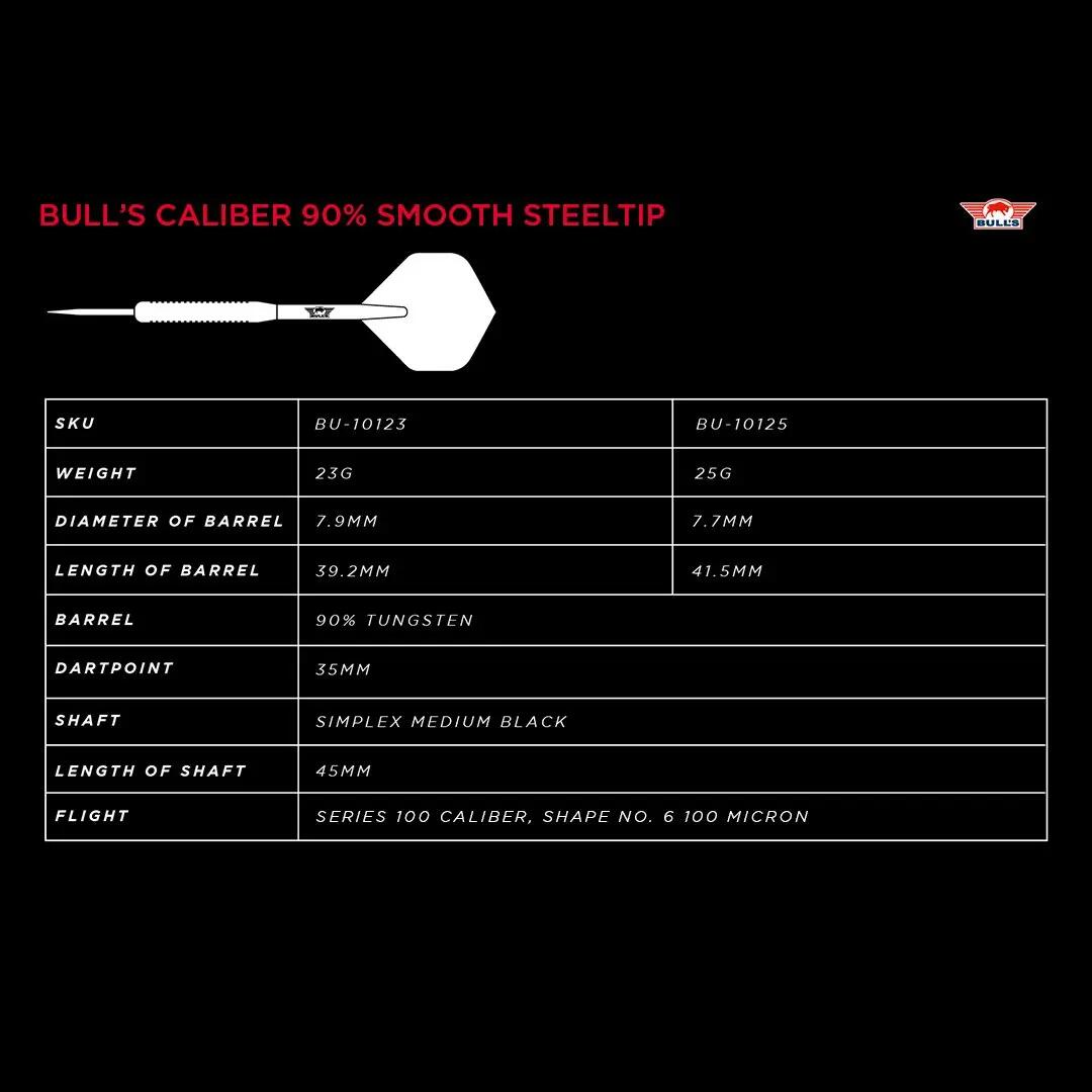 Bulls Caliber 90% Smooth Steeldarts 25g 5/6
