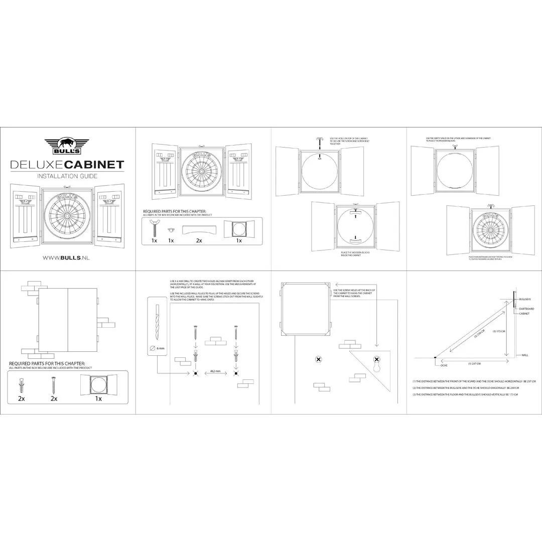Deluxe Houten Kabinet Dartbordkast 7/8