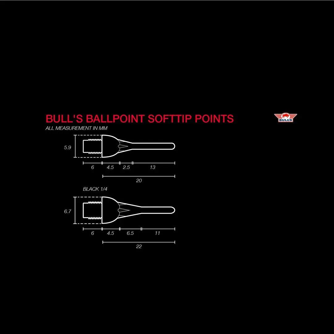 Bull's Ballpoint Softtip Points | 1000 pcs Red 2/5
