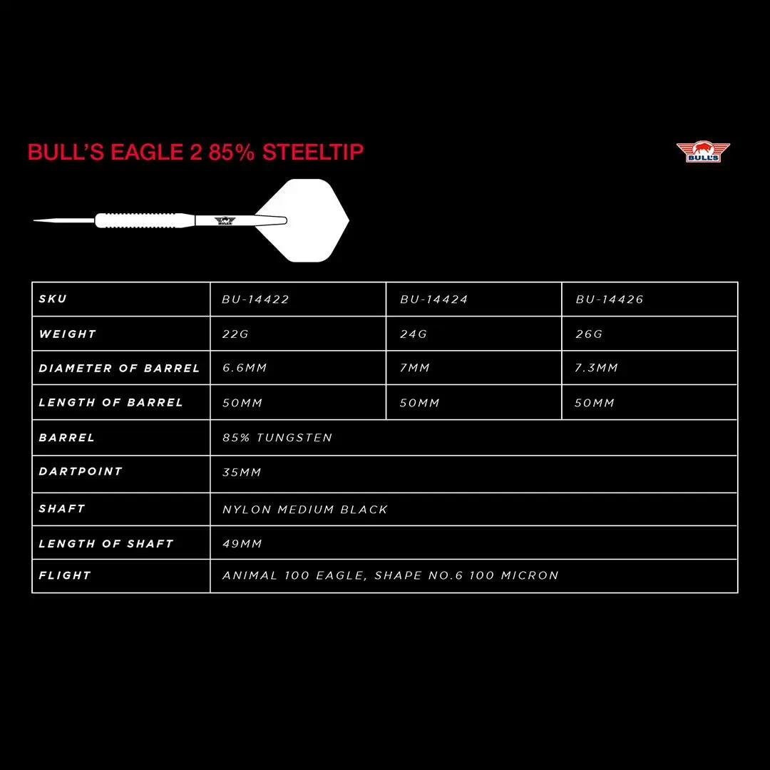 Dartpijlen Bull's Eagle 2 85% 6/7