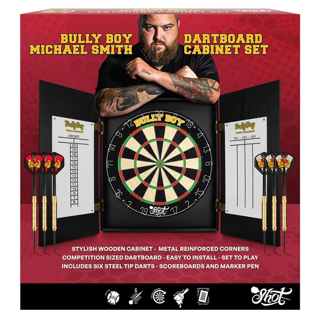 Michael Smith Bully Boy Dartboard-Schrank Dartset 3/3