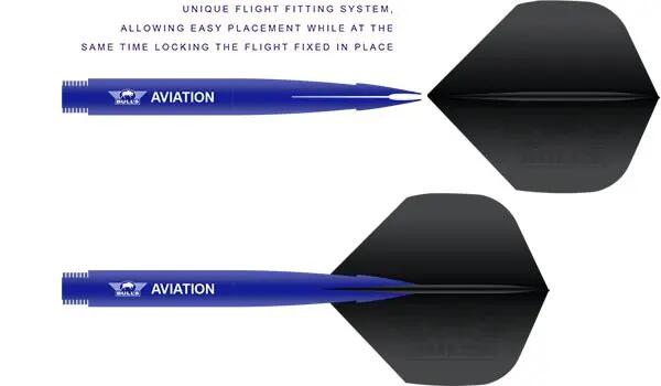 Bull's Aviation Darts Schäfte Blau Short 2/7
