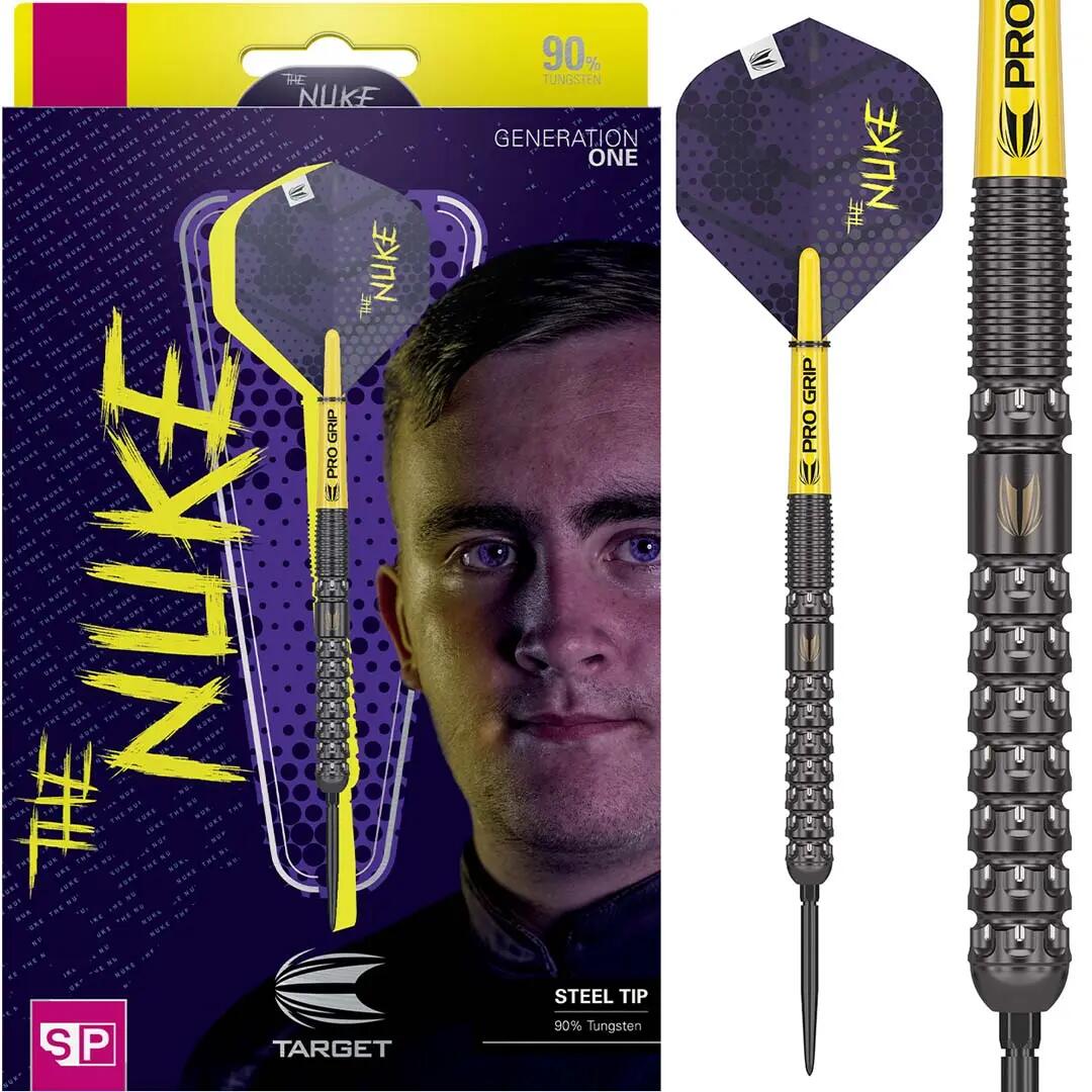 Fléchettes acier Luke Littler G1 pointe acier tungstène 90% 6/10