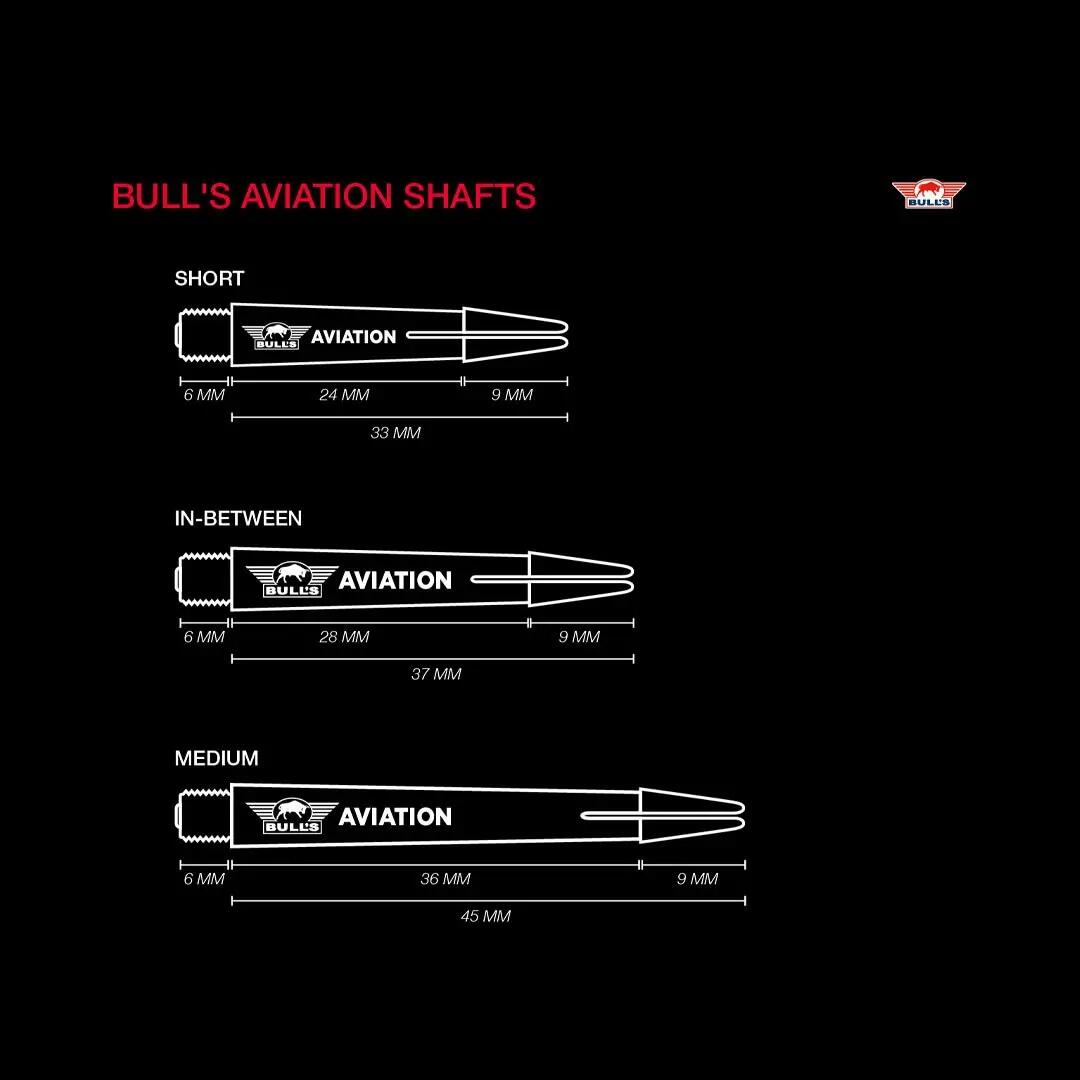 Bull's Aviation Darts Schäfte Blau Short 3/7