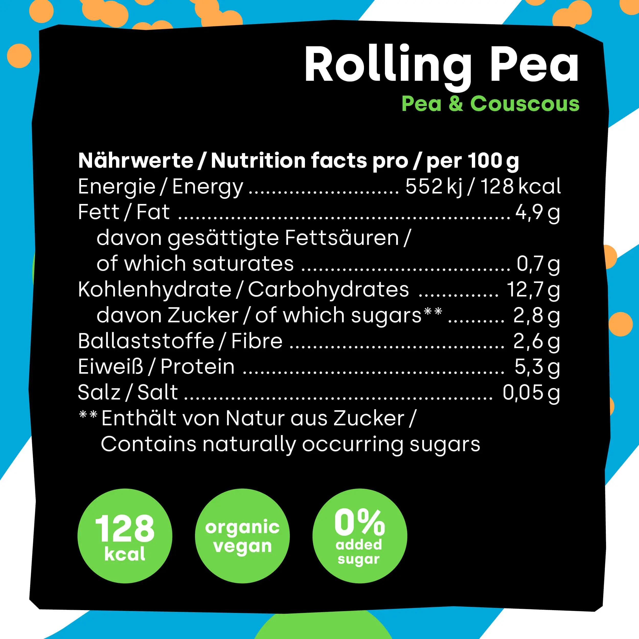 RollingPea 6 Stk. - Bio-Püree aus Erbse & Couscous 4/5
