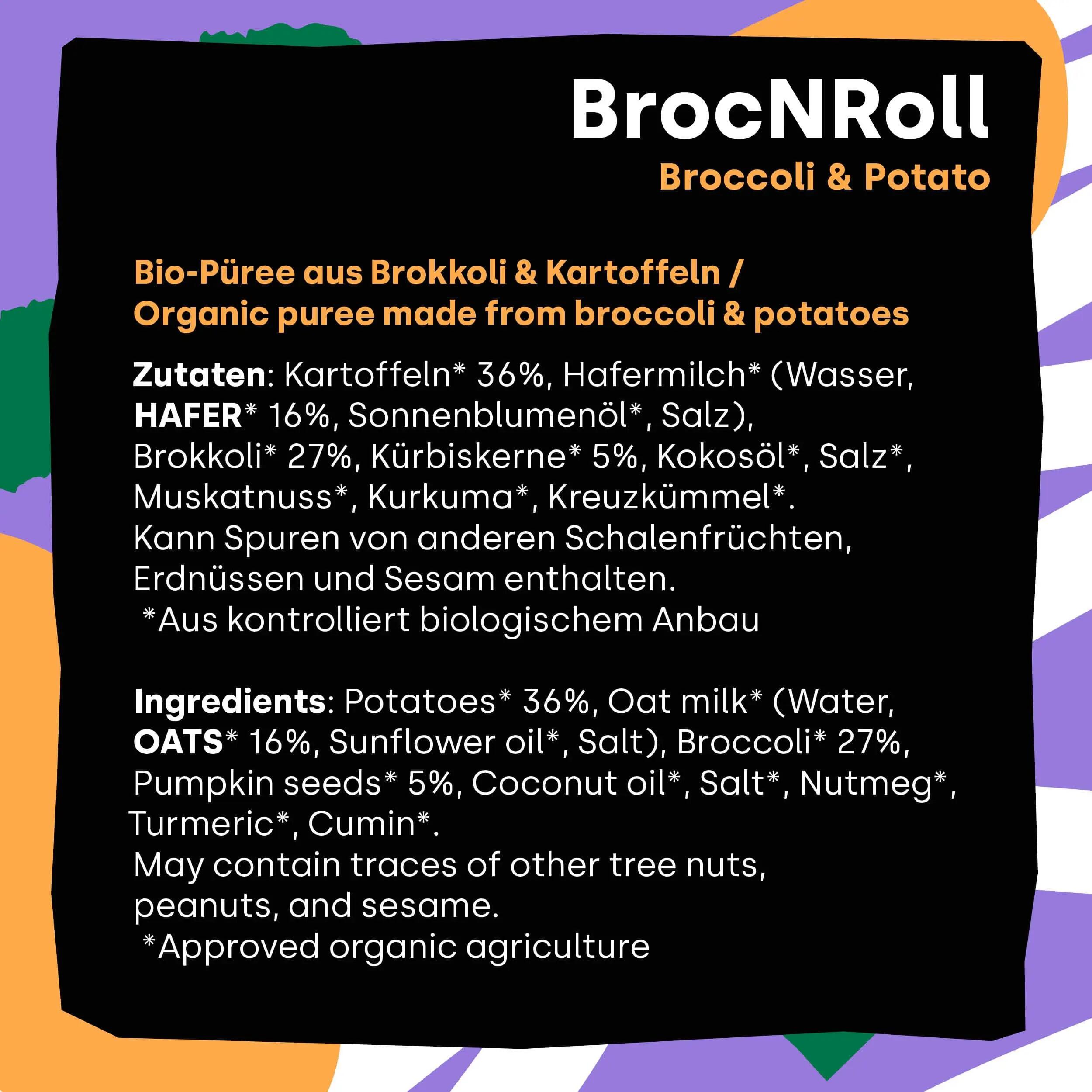 BrocNRoll 6 Stk. - Bio-Püree aus Brokkoli & Kartoffel 3/5