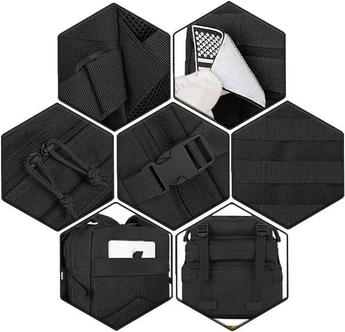 Mochila, 30L, Mala de Mão, Dobrável e Impermeável (Preta) 7/7