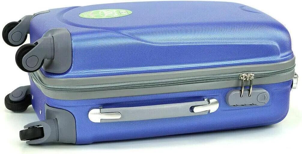 Conjunto de 3 malas grandes, médias e pequenas com 4 rodas giratórias 360º azul. 5/5