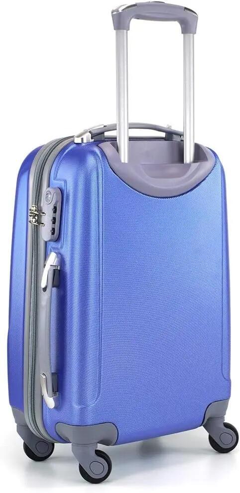 Conjunto de 3 malas grandes, médias e pequenas com 4 rodas giratórias 360º azul. 4/5