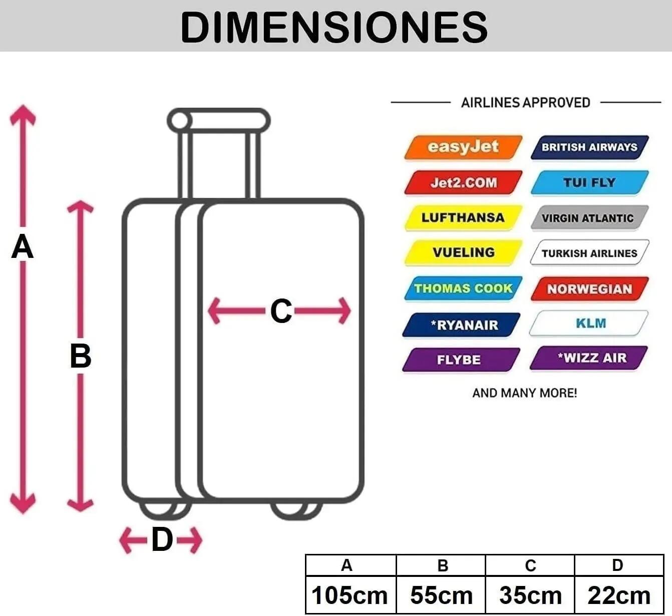 Maleta Equipaje de Mano Cabina Trolley Viajar 4 Ruedas 360º giratorias. (Verde) 5/6