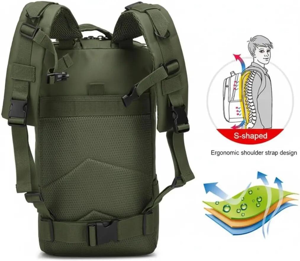 Mochila de 50 litros, mala de mão, dobrável, impermeável (verde) 6/6