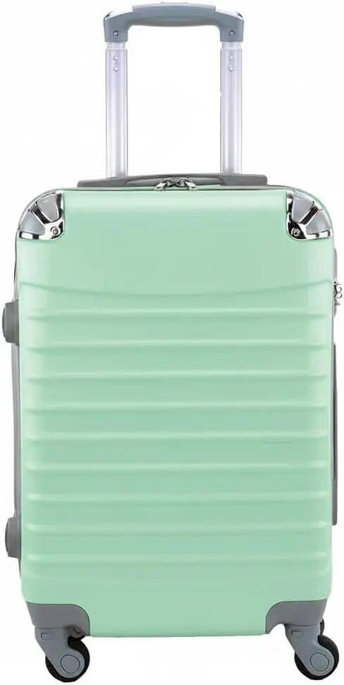 Mala com necessaire, 4 rodas giratórias 360º, 55x35x20cm e 34x27x14cm verde água 5/7