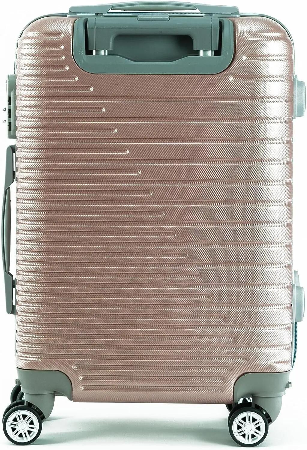 Maleta rigida 4 Ruedas 360º giratorias Oro Rosa (55x35x22cm) 5/7