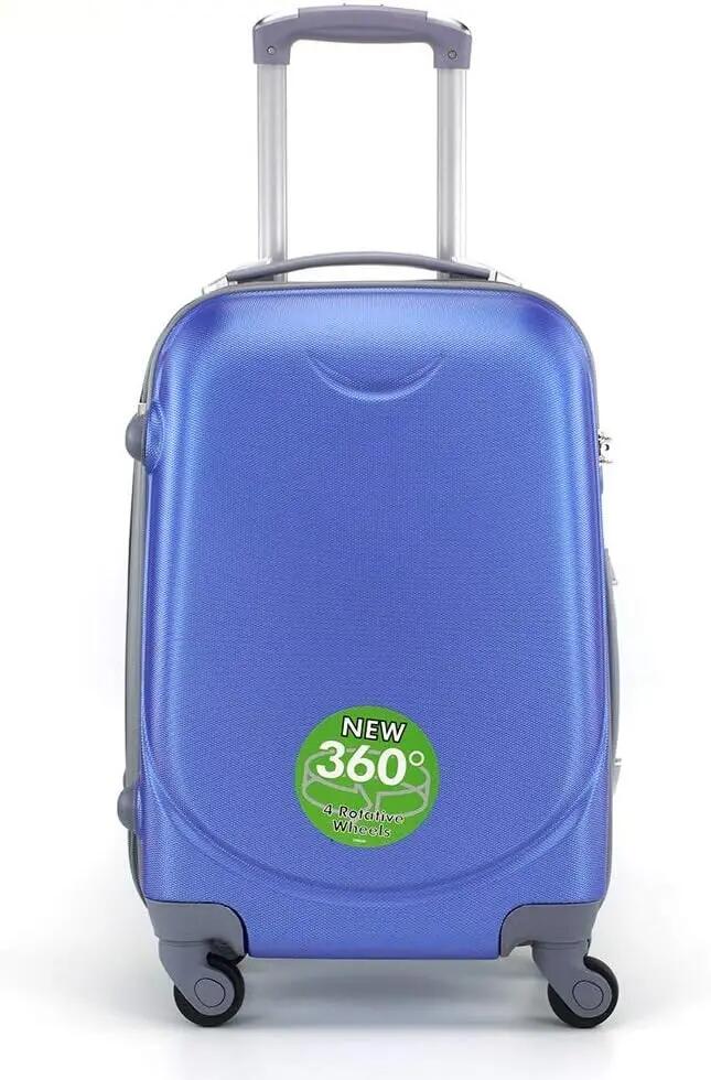 Conjunto de 3 malas grandes, médias e pequenas com 4 rodas giratórias 360º azul. 2/5