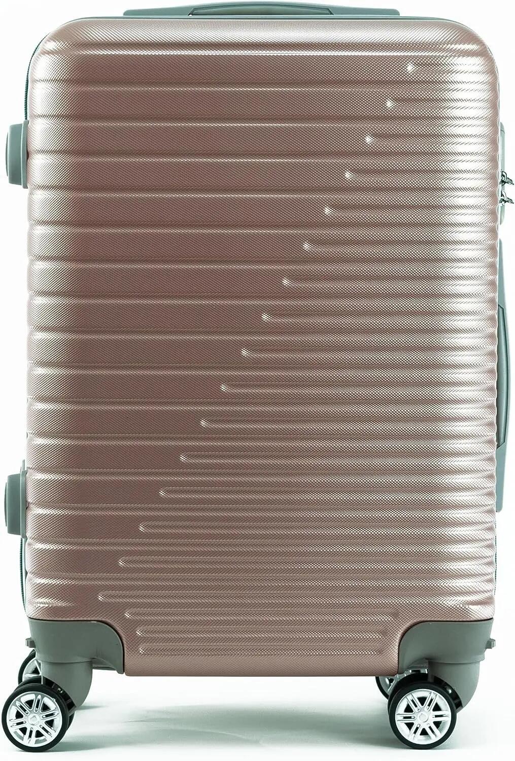 Maleta rigida 4 Ruedas 360º giratorias Oro Rosa (55x35x22cm) 4/7