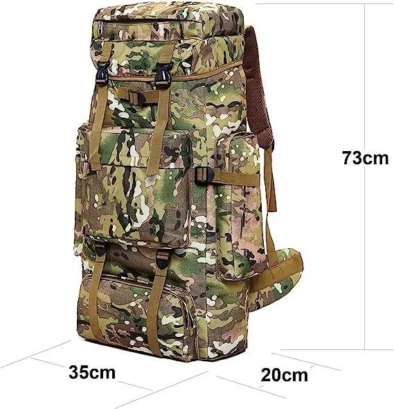 Mochila impermeável de 80 litros para caminhadas, campismo e trekking. 5/7