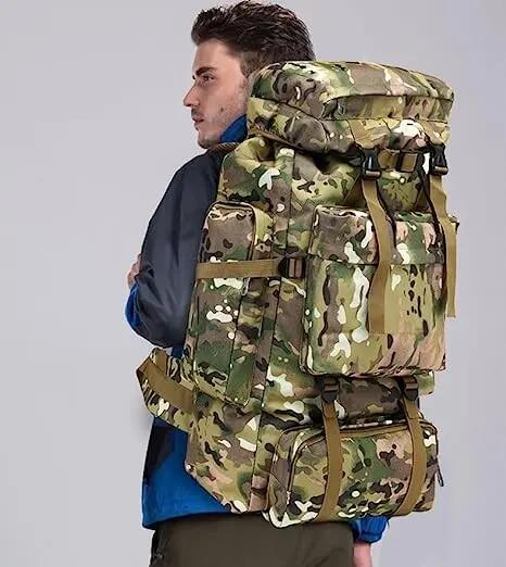 Mochila impermeável de 80 litros para caminhadas, campismo e trekking. 4/7