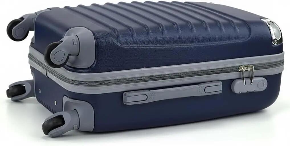 Mala com necessaire, 4 rodas, rotação 360º, 55x35x20cm, 34x27x14cm, azul marinho 5/6
