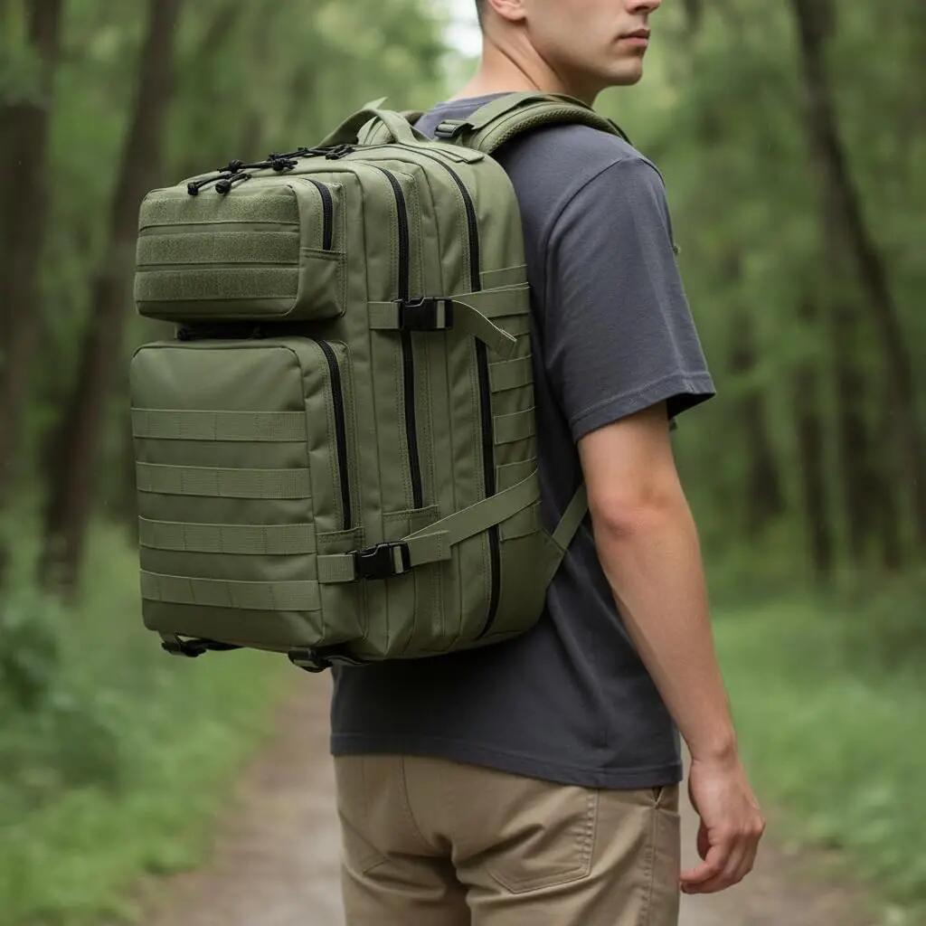 Mochila de 50 litros, mala de mão, dobrável, impermeável (verde) 2/6