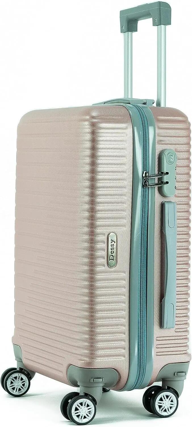 Maleta rigida 4 Ruedas 360º giratorias Oro Rosa (55x35x22cm) 2/7