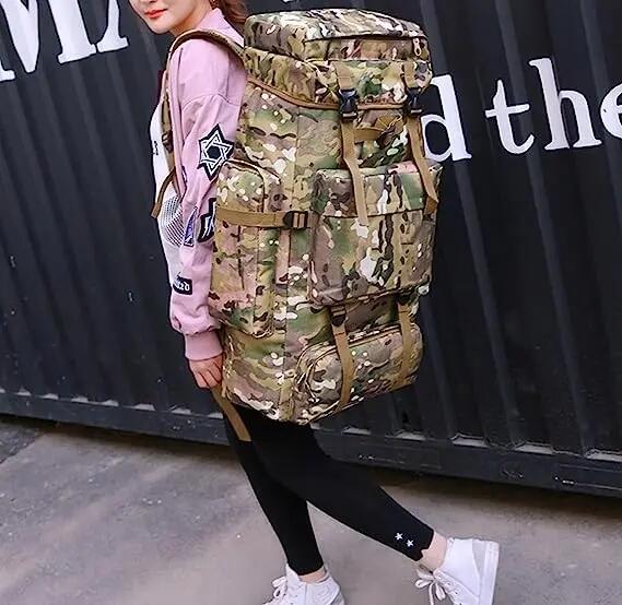 Mochila impermeável de 80 litros para caminhadas, campismo e trekking. 3/7