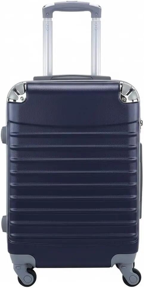 Mala com necessaire, 4 rodas, rotação 360º, 55x35x20cm, 34x27x14cm, azul marinho 4/6