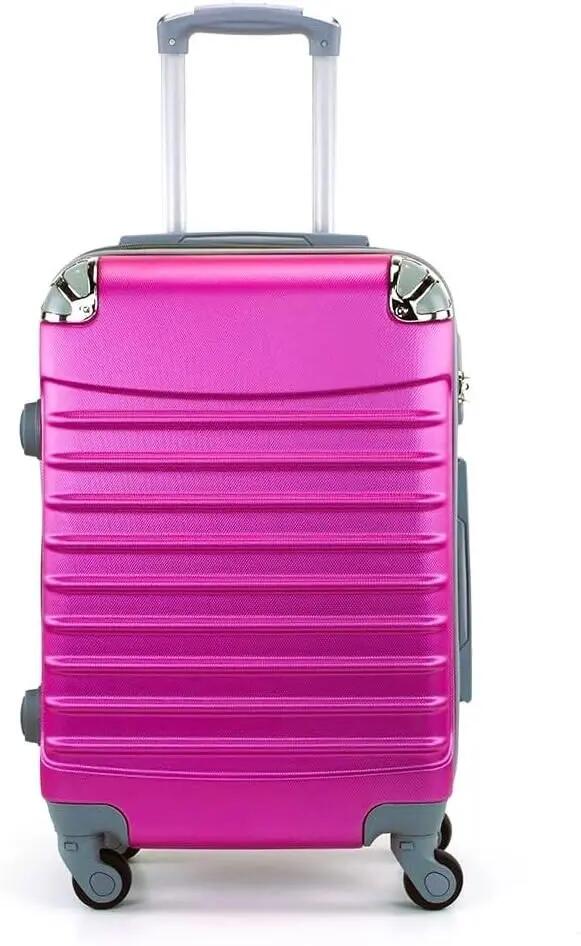 Maleta con Neceser 4 Ruedas 360º 55x35x20cm y Neceser 34x27x14cm (Fucsia) 4/5