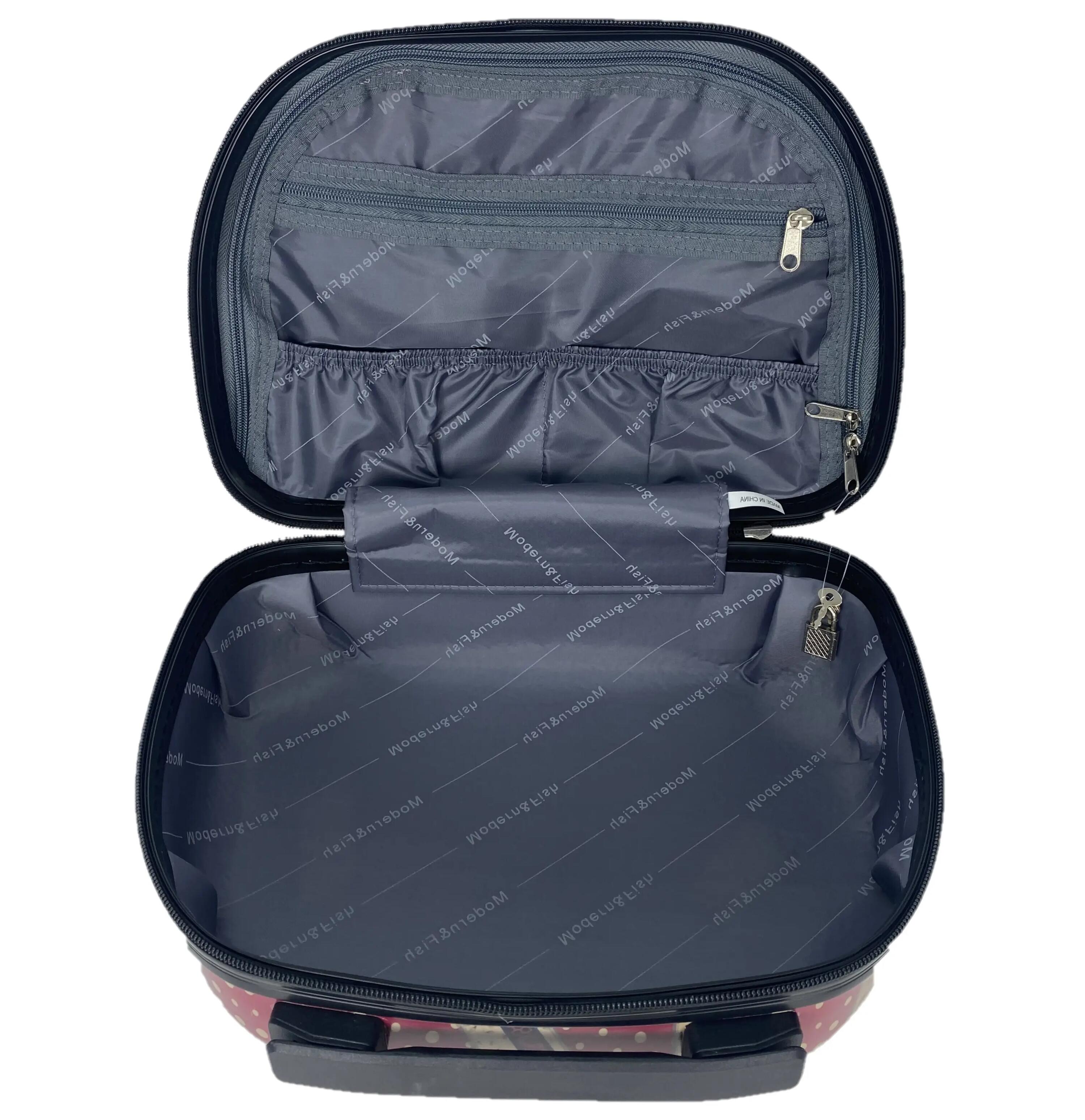 Maleta Trolley + Neceser rígida 4 Ruedas giratorias Inglaterra rojo 7/7