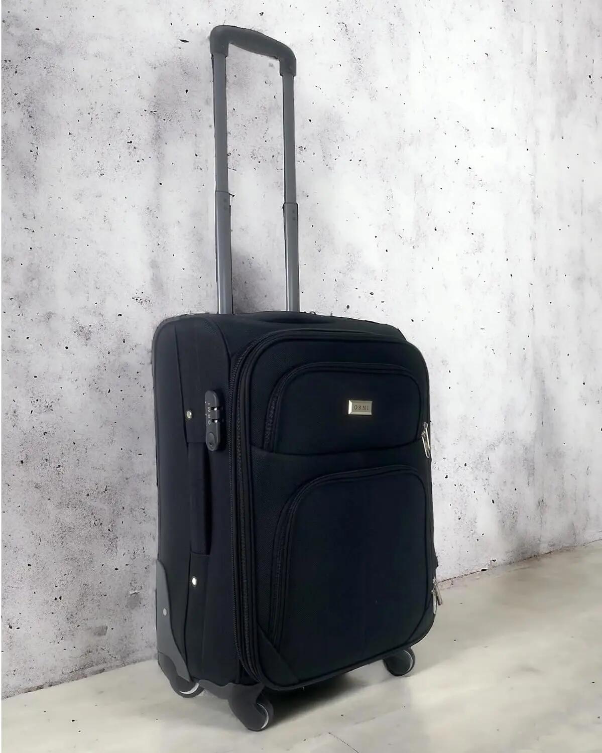 Maleta de Tela Trolley Equipaje de Mano 4 Ruedas 360º Giratorias (Negro) 7/7