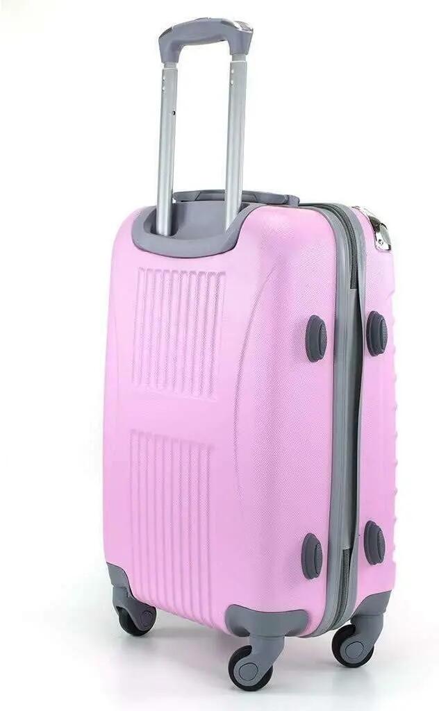 Maleta PEQUEÑA 4 Ruedas 360º Equipaje de Mano RIGIDA Esquinas Plateadas (Rosa) 3/3
