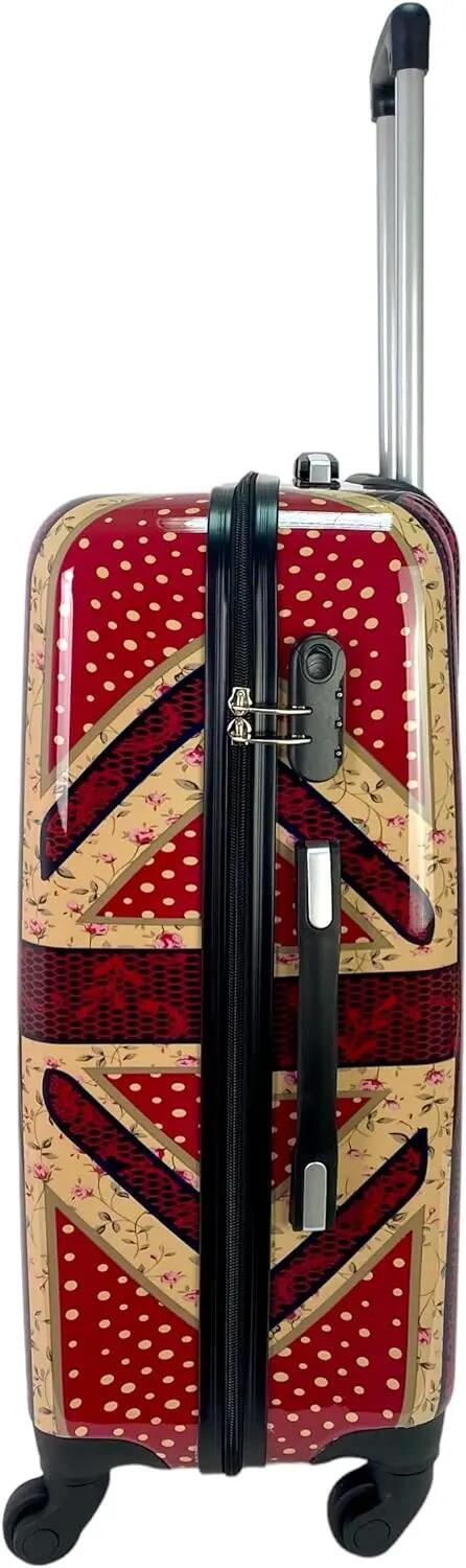 Maleta de 4 Ruedas giratorias candado de combinación, Mediana, Rojo 3/7