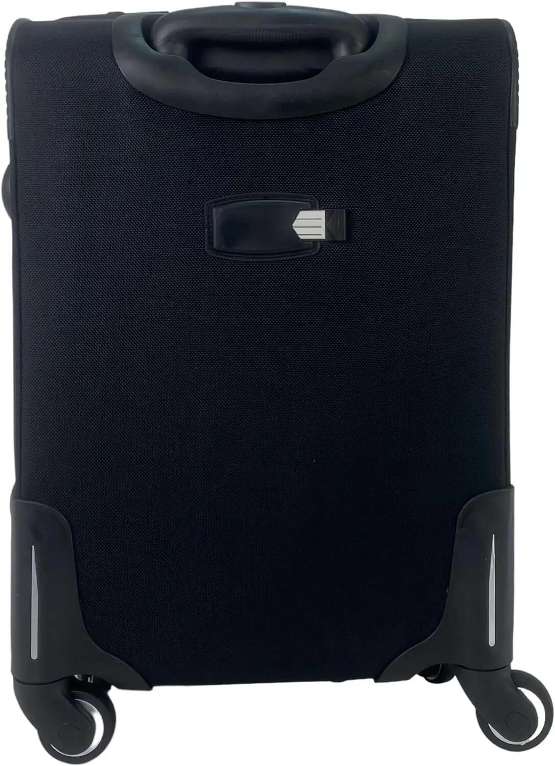 Maleta de Tela Trolley Equipaje de Mano 4 Ruedas 360º Giratorias (Negro) 6/7