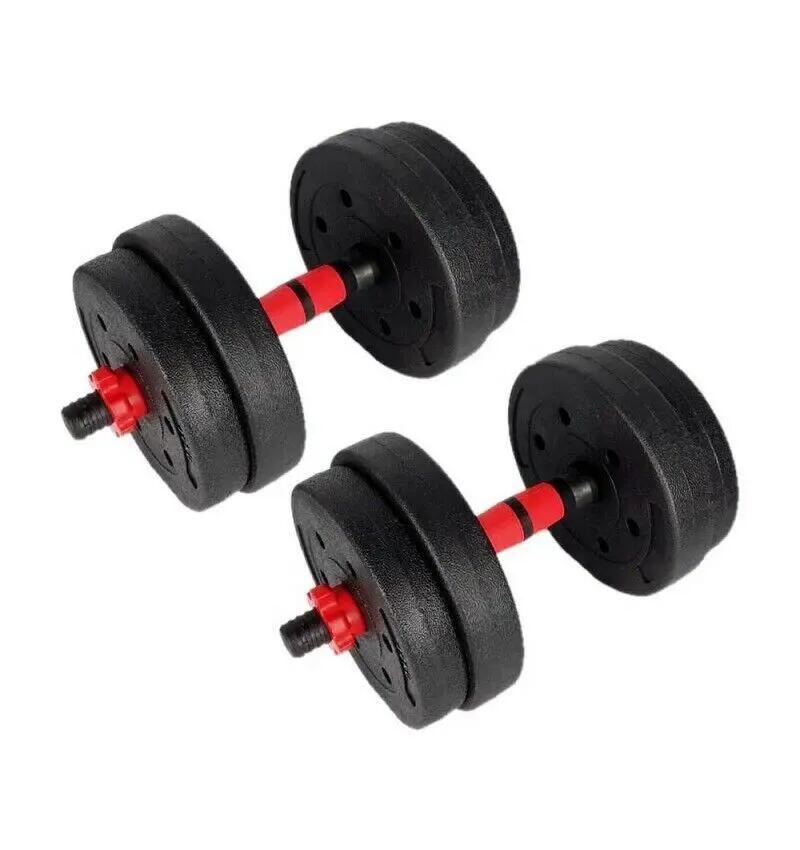 Mancuernas Pesas de Disco 5kg + 5kg 10kg Total Fitness, Plásticas 6/6