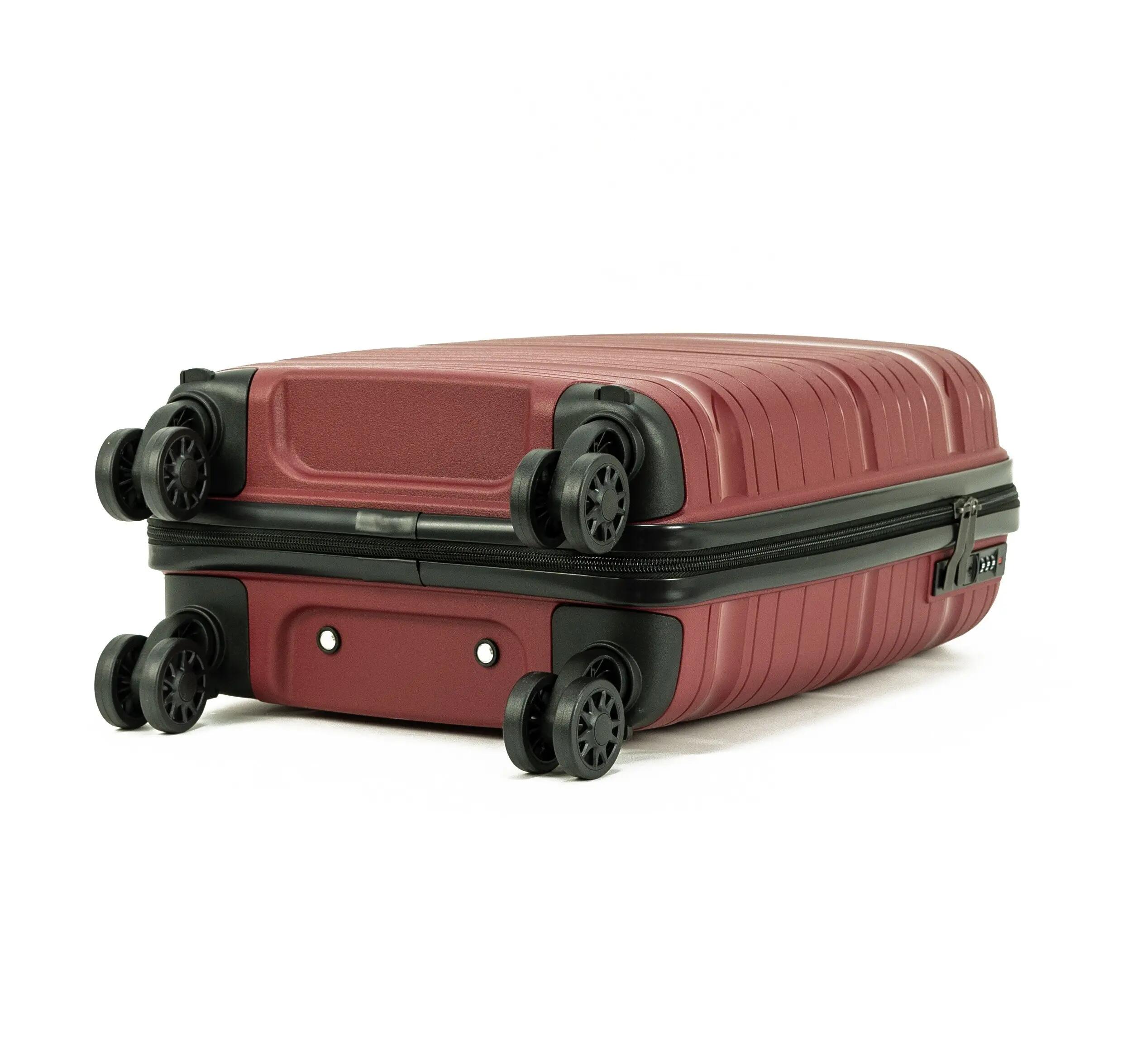 Maleta para Cabina Equipaje de Mano rigida 4 Ruedas 360º giratorias (Rojo Vino) 6/7