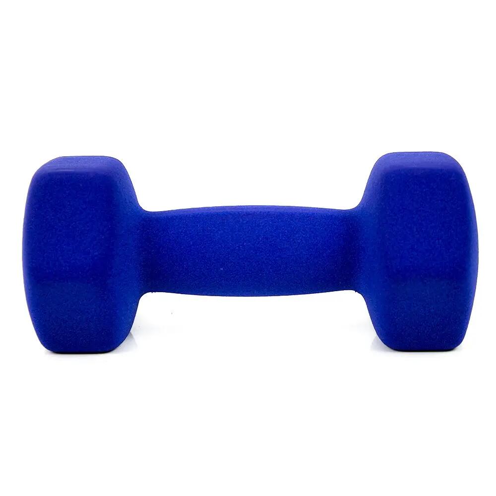 Halteres azuis antiderrapantes de 4 kg para exercício físico. 4/4