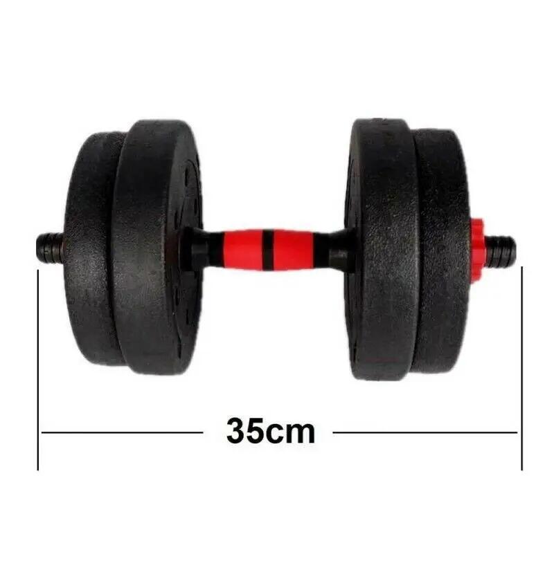 Mancuernas Pesas de Disco 5kg + 5kg 10kg Total Fitness, Plásticas 5/6