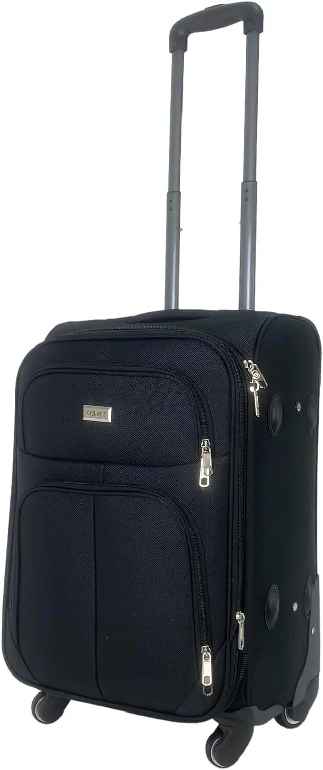 Maleta de Tela Trolley Equipaje de Mano 4 Ruedas 360º Giratorias (Negro) 3/7