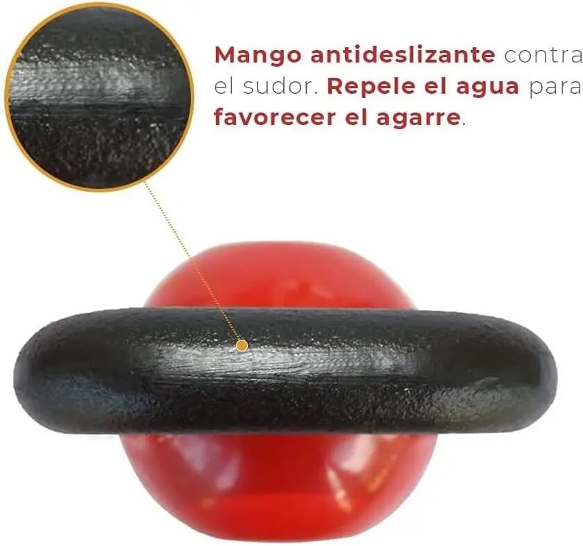 Pesa Rusa Kettlebell, revestimiento de vinilo, Antideslizante, rojo 10KG 5/6