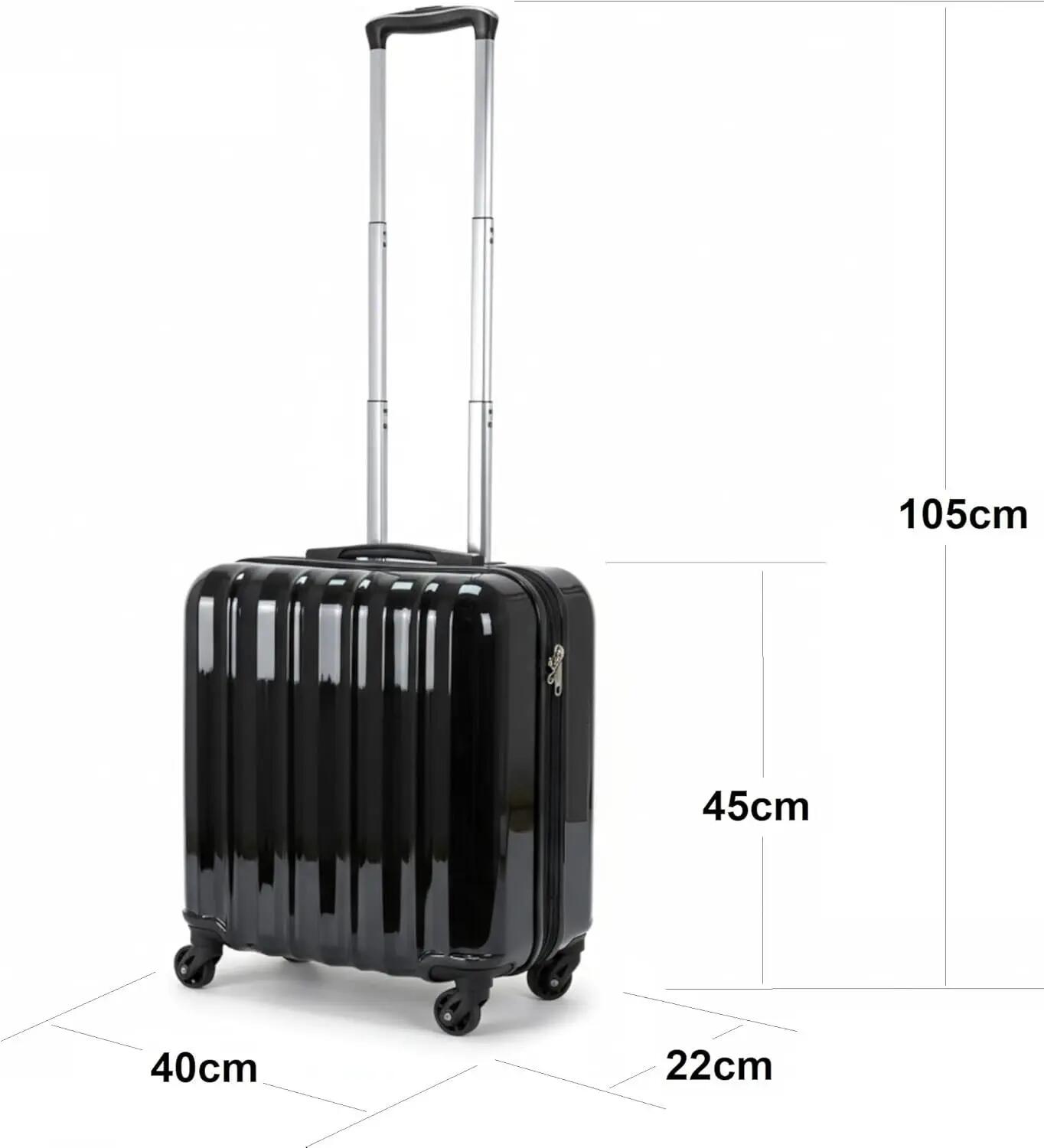 Maleta Trolley Maletin con 4 Ruedas 360 y con 3 Compartimientos (Negro) 5/7