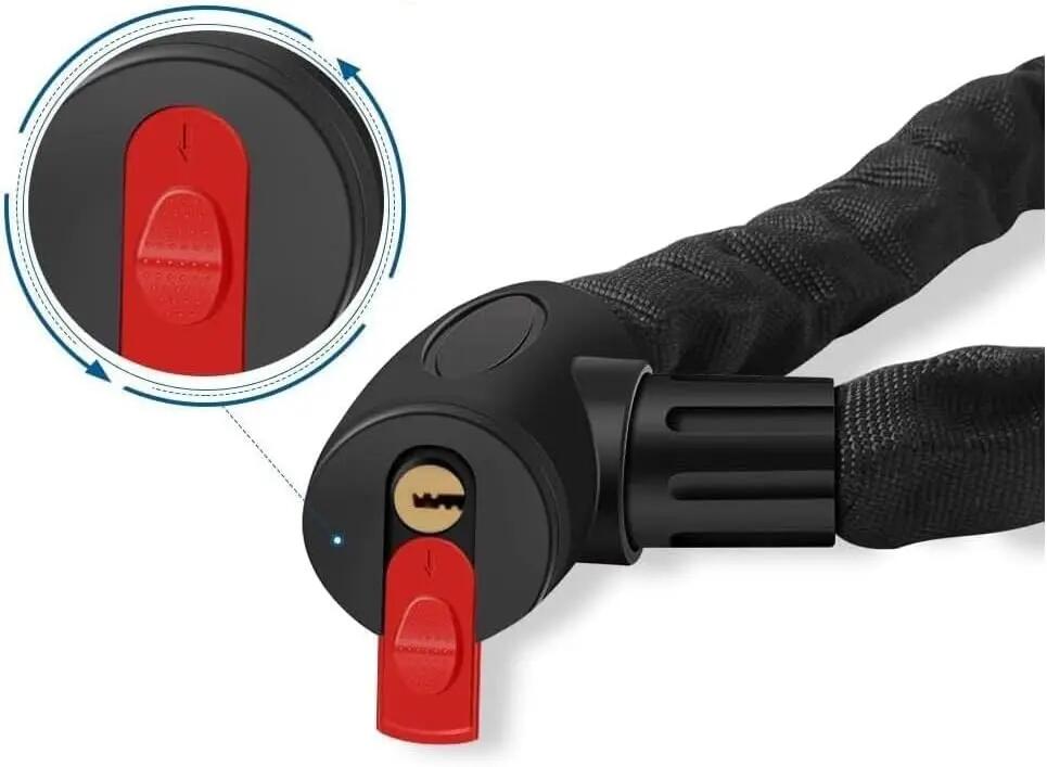 Cadeado de corrente blindado de 1 metro para bicicletas e trotinetes. 7/7