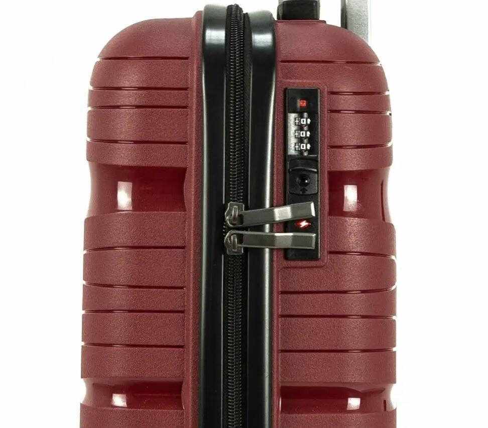 Maleta para Cabina Equipaje de Mano rigida 4 Ruedas 360º giratorias (Rojo Vino) 5/7