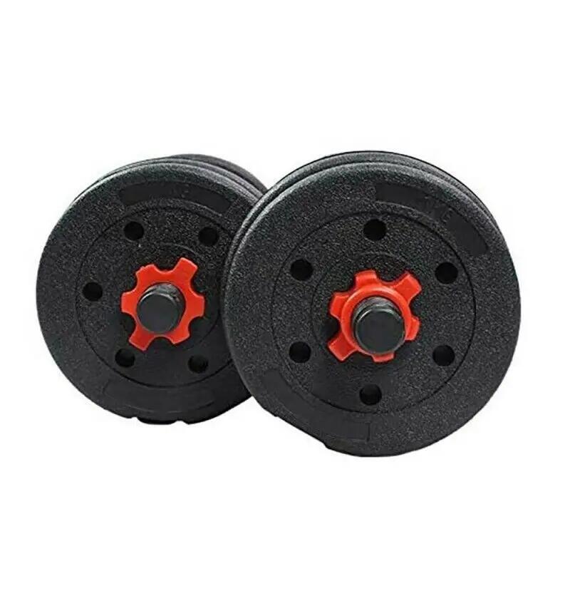 Mancuernas Pesas de Disco 5kg + 5kg 10kg Total Fitness, Plásticas 4/6