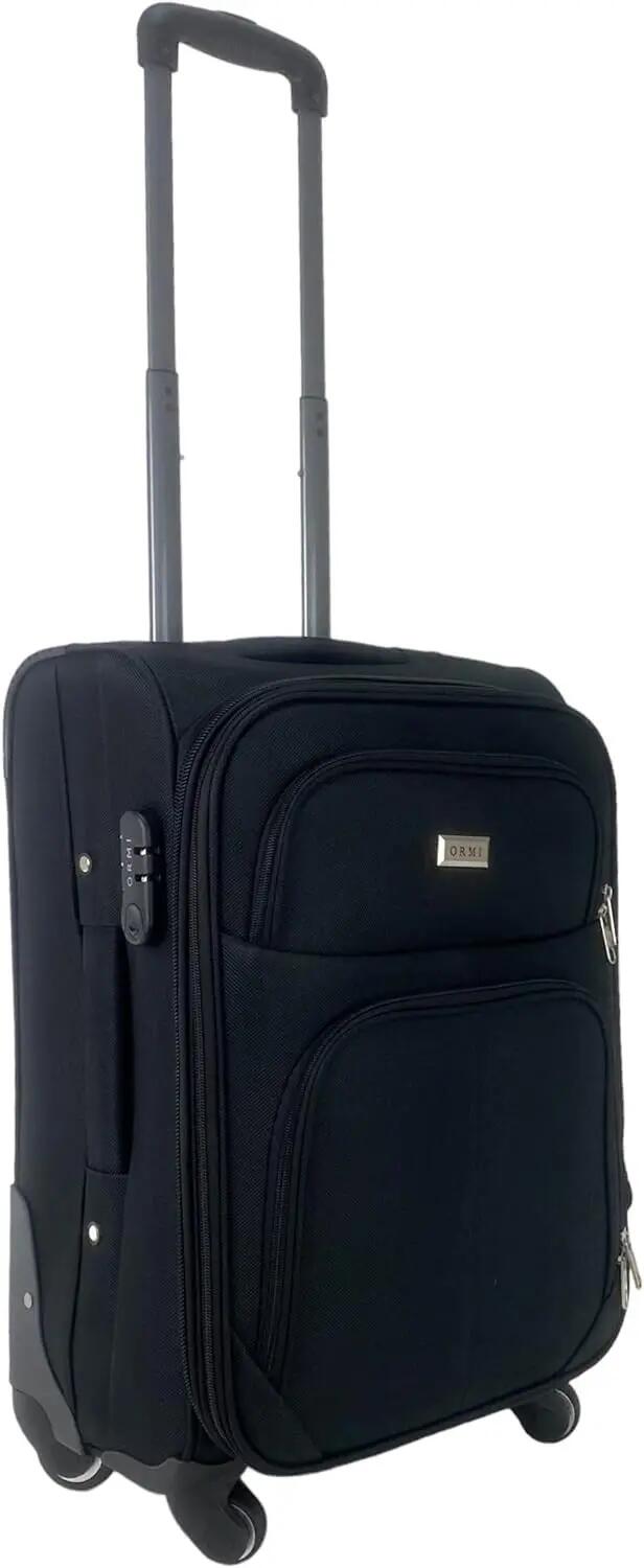 Maleta de Tela Trolley Equipaje de Mano 4 Ruedas 360º Giratorias (Negro) 2/7