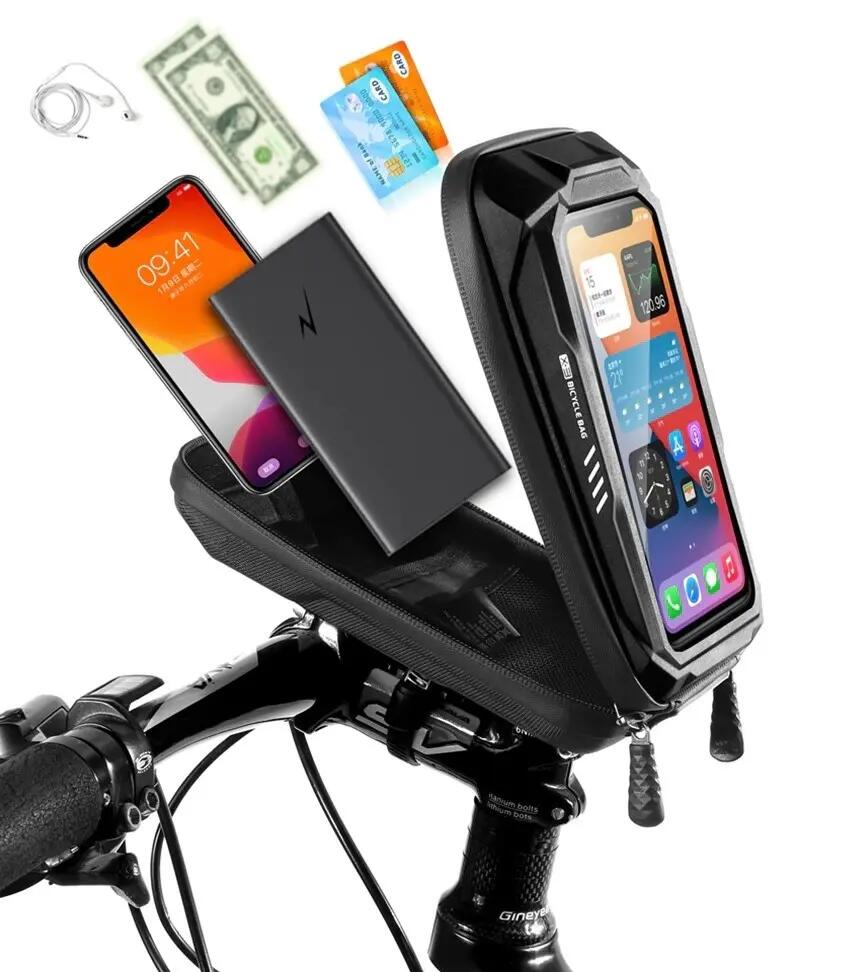 Bolsa soporte para bicicleta manillar para móvil pantalla táctil, teléfonos 6,8" 7/7
