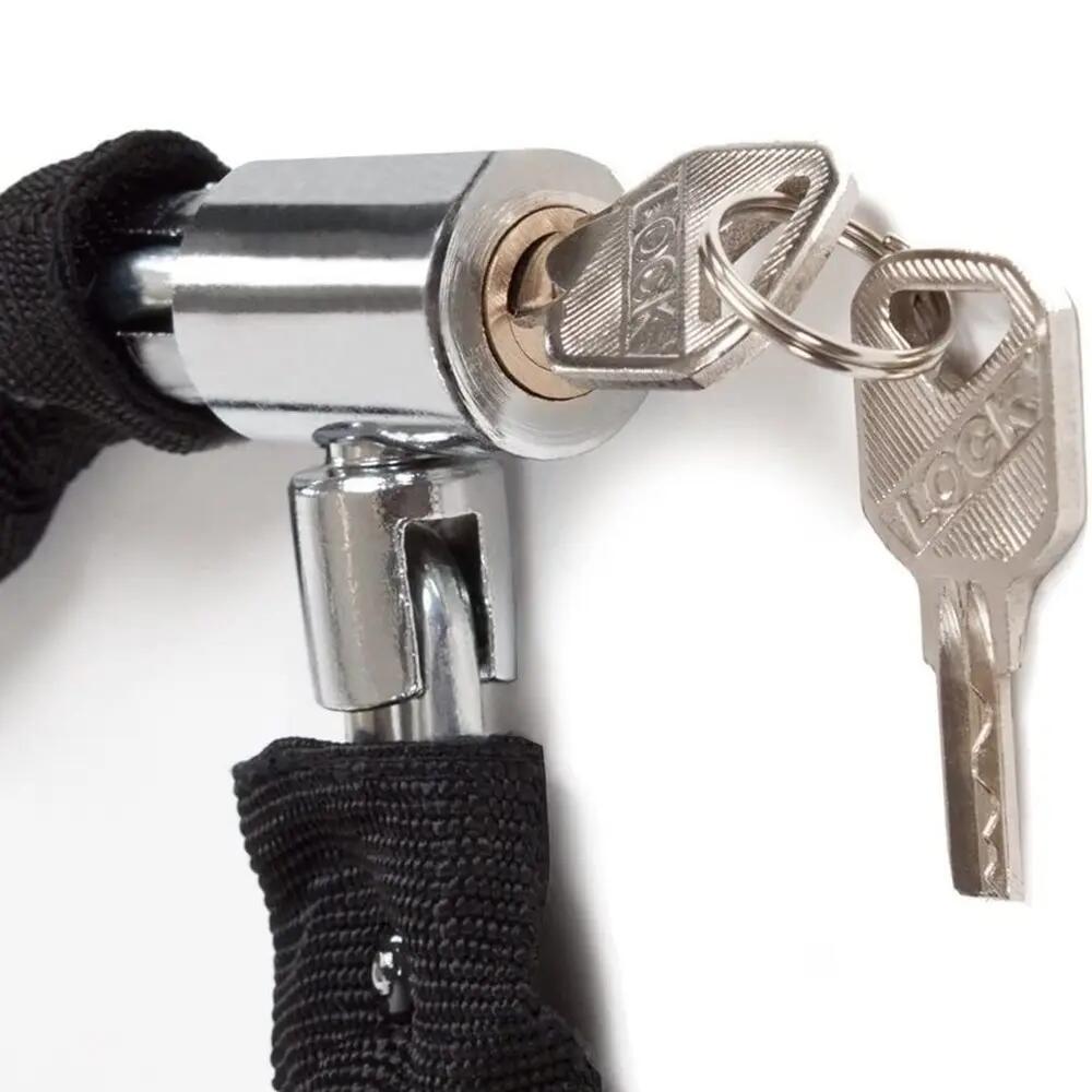 Cadena candado piton para motos bicicletas de 90cm de tela antirobo 4/4